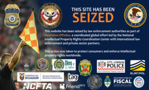 Website Banner depicting "This site has been seized." 