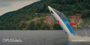 Dominos pizza submarine in Loch Ness, Scotland.