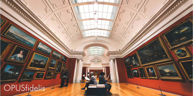 visitors in a museum space