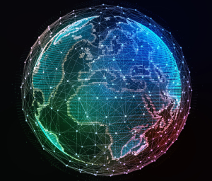 Internet network around the planet