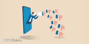 Illustration of dislikes on social media