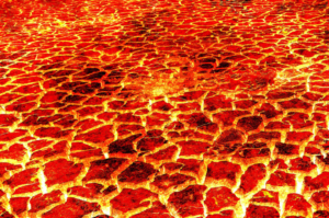 hot lava in cracked ground